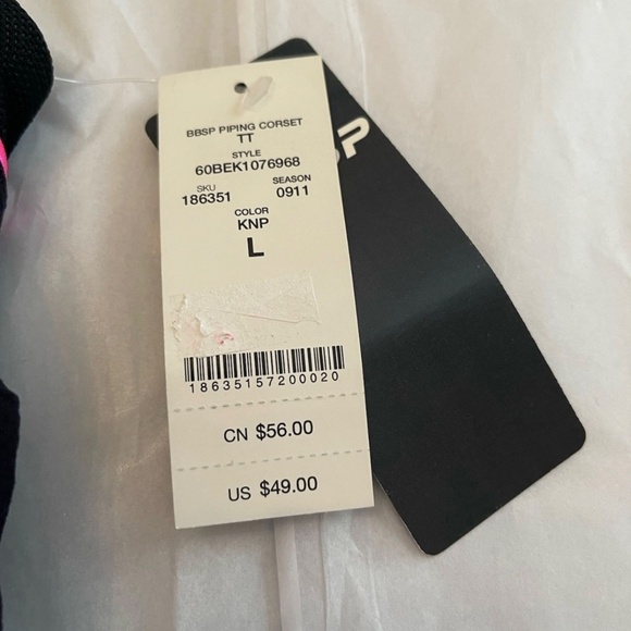 NWT! Bebe Bebe Sport Piping Corset Top LARGE - Picture 7 of 14